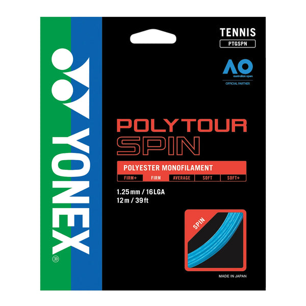 Set Cuerda Tenis POLY TOUR SPIN 1.25/16L AZUL - Yonex